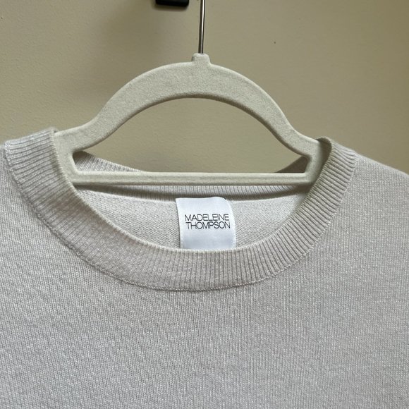 Madeleine Thompson Colorblock 100% Cashmere Crewneck Sweater - Picture 2 of 9